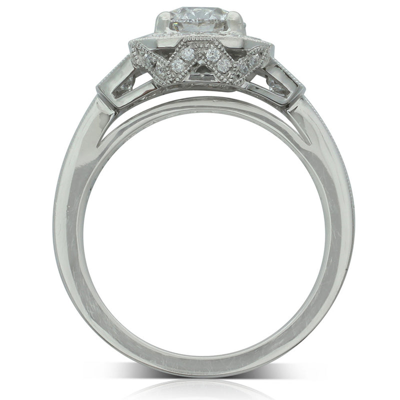 Platinum Diamond Halo Ring-Ring-Walker & Hall