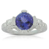 18ct White Gold Tanzanite & Diamond Ring-Ring-Walker & Hall