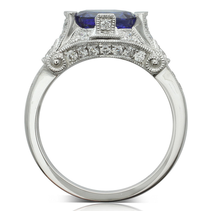 18ct White Gold Tanzanite & Diamond Ring-Ring-Walker & Hall