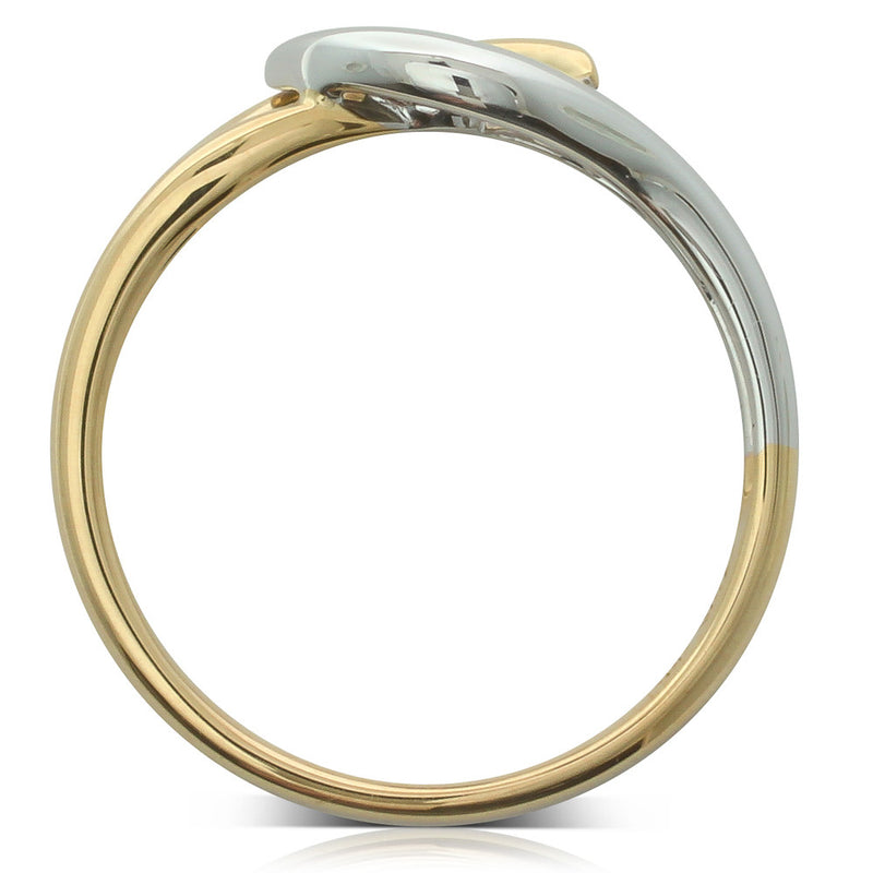 18ct Bi-Tone Gold Diamond Solitaire Ring-Ring-Walker & Hall