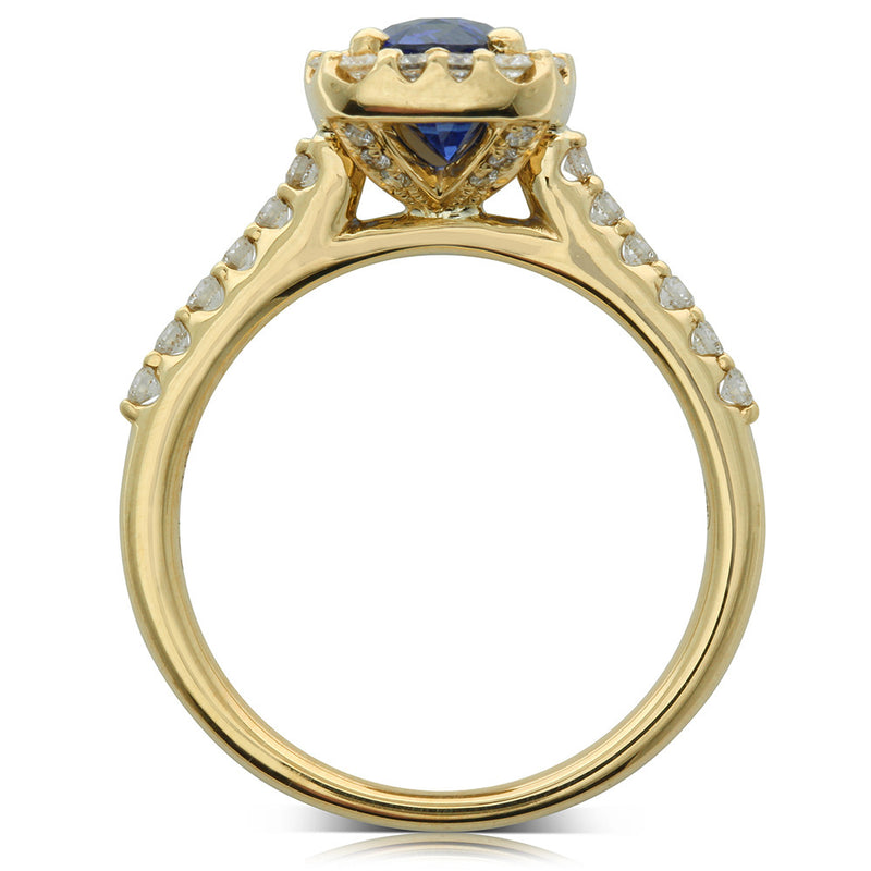 18ct Yellow Gold Sapphire & Diamond Ring-Ring-Walker & Hall