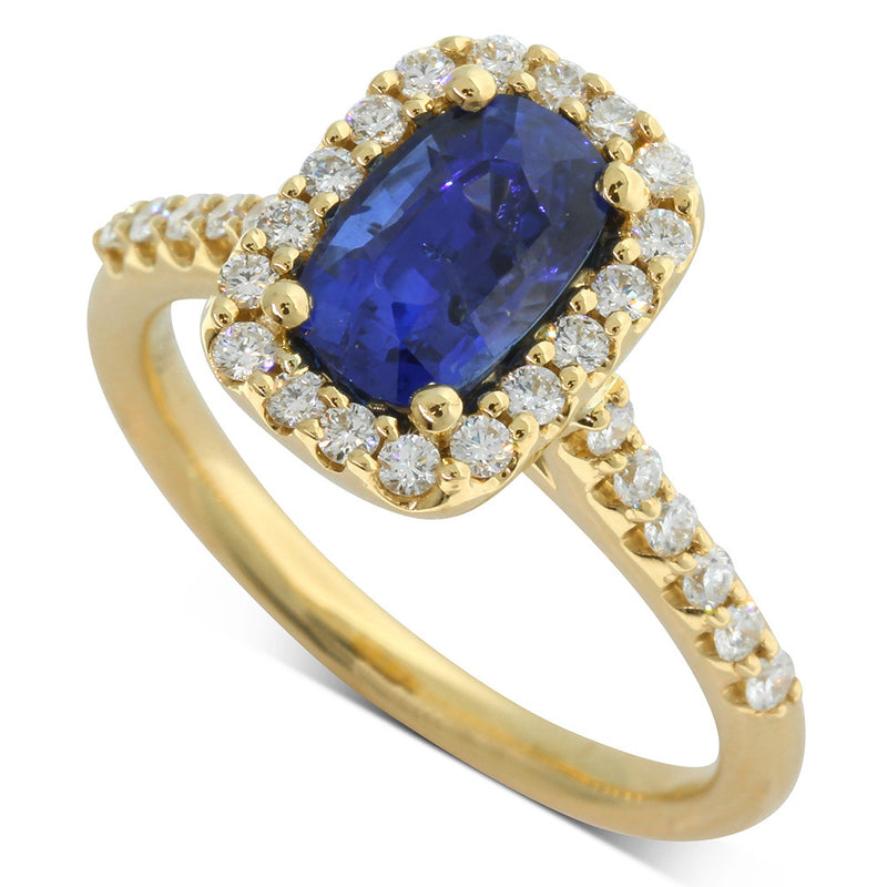 18ct Yellow Gold Sapphire & Diamond Ring-Ring-Walker & Hall