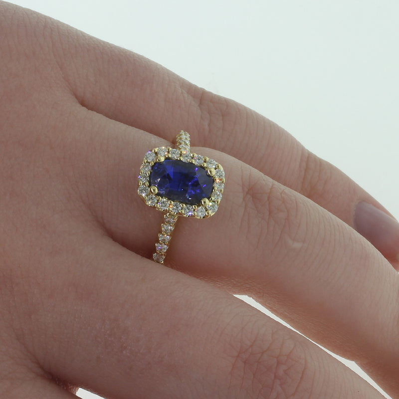18ct Yellow Gold Sapphire & Diamond Ring-Ring-Walker & Hall