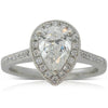 Platinum Pear Cut Diamond Halo Ring-Ring-Walker & Hall