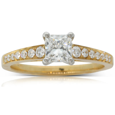 18ct Yellow & 18ct White Gold Diamond Ring-Ring-Walker & Hall