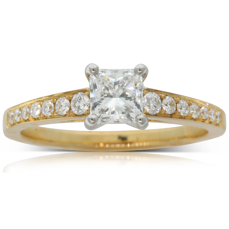 18ct Yellow & 18ct White Gold Diamond Ring-Ring-Walker & Hall