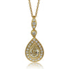 18ct Yellow Gold Yellow Diamond Halo Pendant-Necklace-Walker & Hall