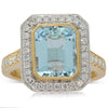 18ct Yellow & 18ct White Gold Aquamarine Ring-Ring-Walker & Hall