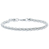 Sterling Silver Wheat Link Chain Bracelet-Bracelet-Walker & Hall