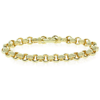 9ct Yellow Gold Belcher Bracelet With Bolt Clasp-Bracelet-Walker & Hall