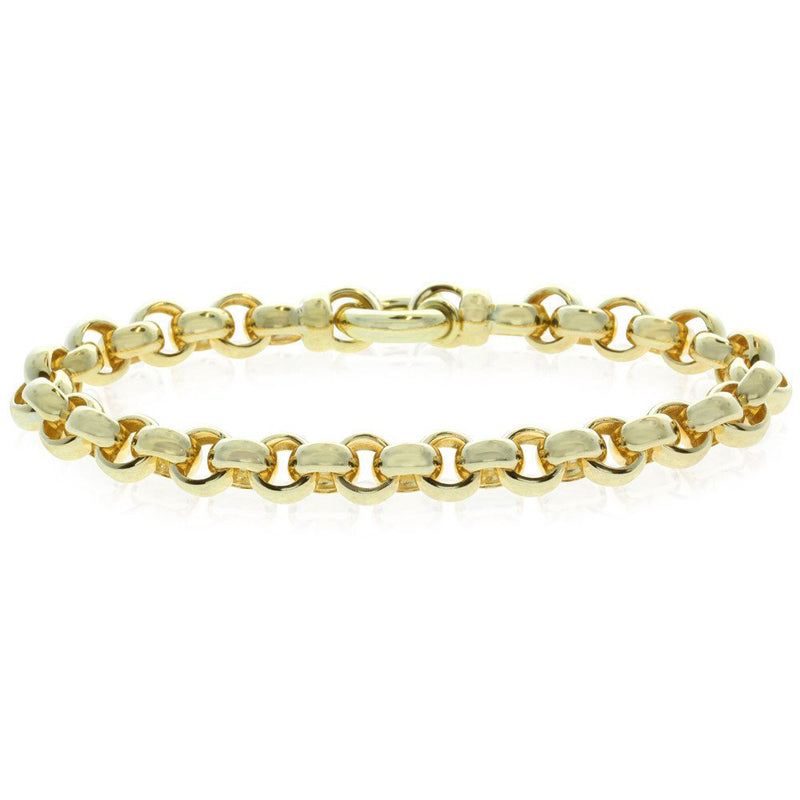 9ct Yellow Gold Belcher Bracelet With Bolt Clasp-Bracelet-Walker & Hall