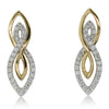 18ct Yellow & 18ct White Gold Diamond Earrings-Earrings-Walker & Hall