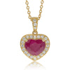 18ct Yellow Gold Ruby & Diamond Pendant-Necklace-Walker & Hall