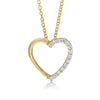 18ct Yellow Gold Diamond Heart Pendant-Necklace-Walker & Hall