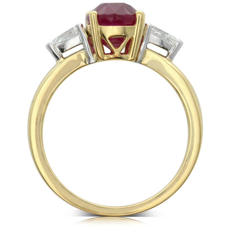 18ct Yellow Gold Ruby & Diamond Ring-Ring-Walker & Hall