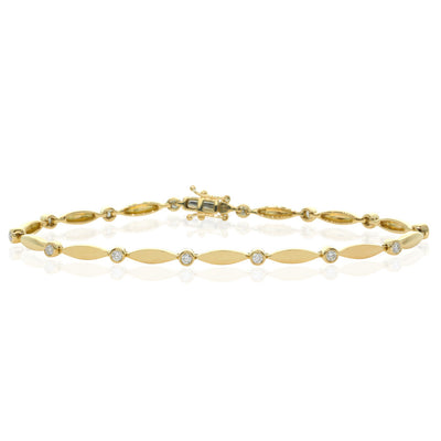 18ct Yellow Gold Diamond Set Bracelet-Bracelet-Walker & Hall