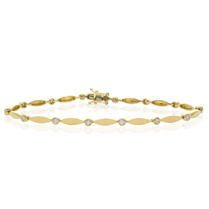 18ct Yellow Gold Diamond Set Bracelet-Bracelet-Walker & Hall
