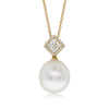 18ct Yellow Gold South Sea Pearl & Diamond Pendant-Necklace-Walker & Hall