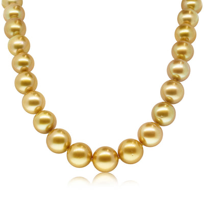 Cultured Golden South Sea Pearl Necklace-Necklace-Walker & Hall