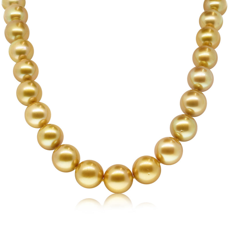 Cultured Golden South Sea Pearl Necklace-Necklace-Walker & Hall