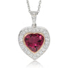 18ct White Gold Tourmaline & Diamond Heart Pendant-Necklace-Walker & Hall