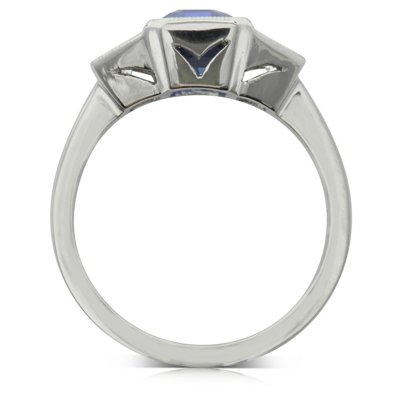 Platinum Sapphire & Diamond Ring-Ring-Walker & Hall