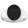 Sterling Silver Oval Onyx Signet Ring-Ring-Walker & Hall