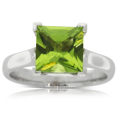 9ct White Gold Peridot Dress Ring-Ring-Walker & Hall