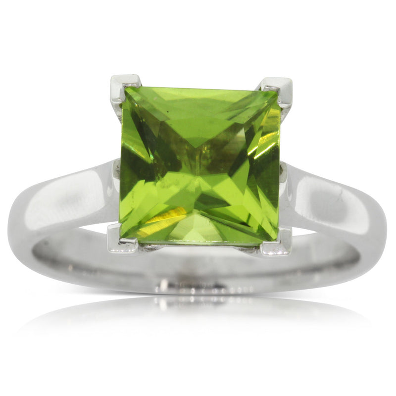 9ct White Gold Peridot Dress Ring-Ring-Walker & Hall