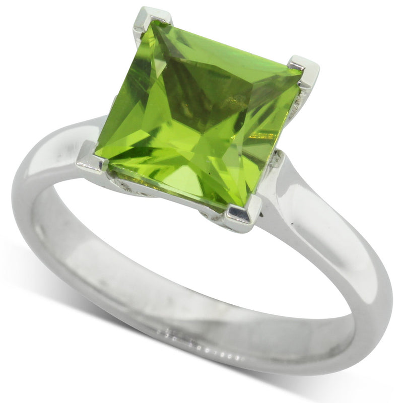 9ct White Gold Peridot Dress Ring-Ring-Walker & Hall