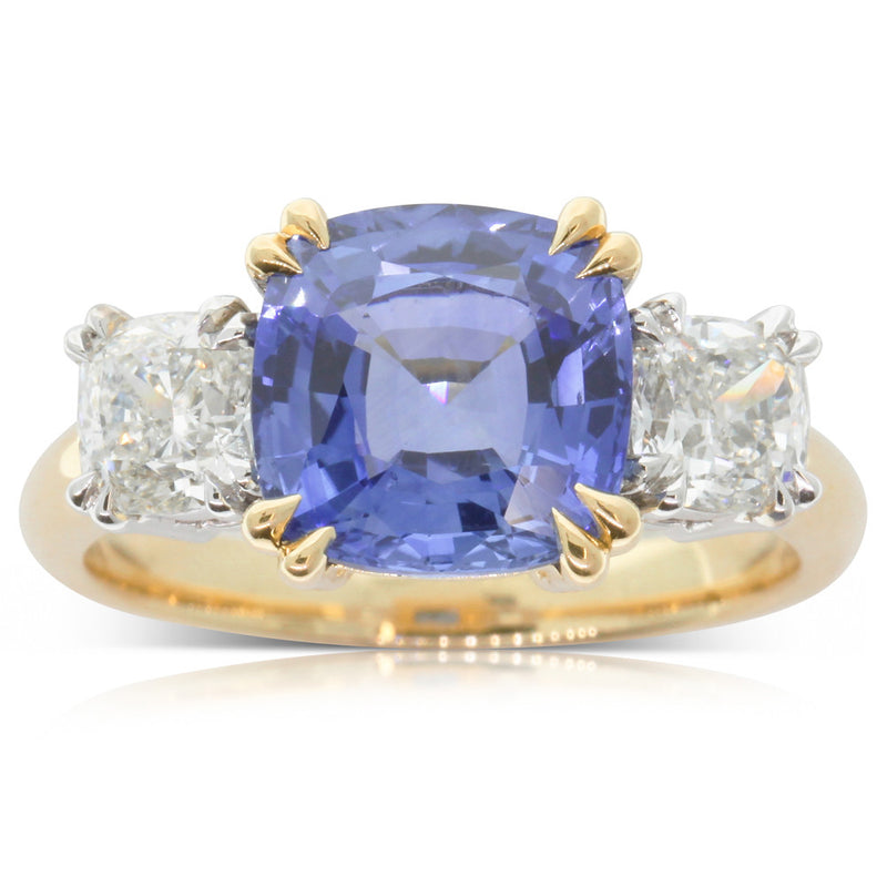 18ct Yellow Gold Sapphire & Diamond Ring-Ring-Walker & Hall