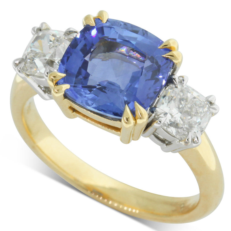 18ct Yellow Gold Sapphire & Diamond Ring-Ring-Walker & Hall