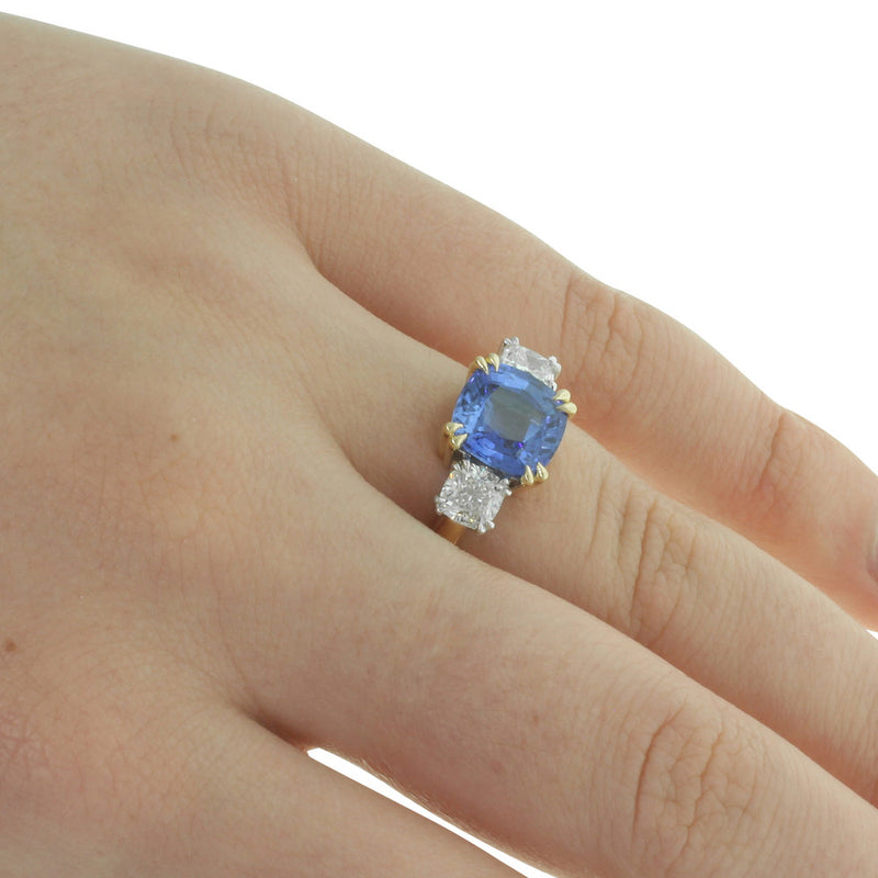 18ct Yellow Gold Sapphire & Diamond Ring-Ring-Walker & Hall