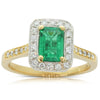 18ct Yellow Gold & 18ct White Gold Emerald & Diamond Ring-Ring-Walker & Hall