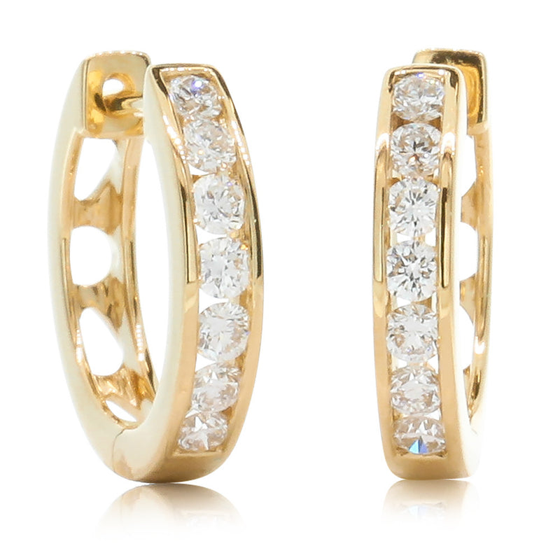 18ct Yellow Gold Diamond Tigris Earrings-Earrings-Walker & Hall