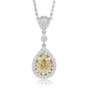 18ct White Gold Yellow Diamond Pendant-Necklace-Walker & Hall