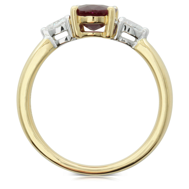 18ct Yellow Gold Ruby & Diamond Ring-Ring-Walker & Hall