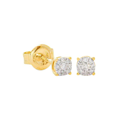 9ct Yellow Gold Mini Diamond Galaxy Studs-Earrings-Walker & Hall
