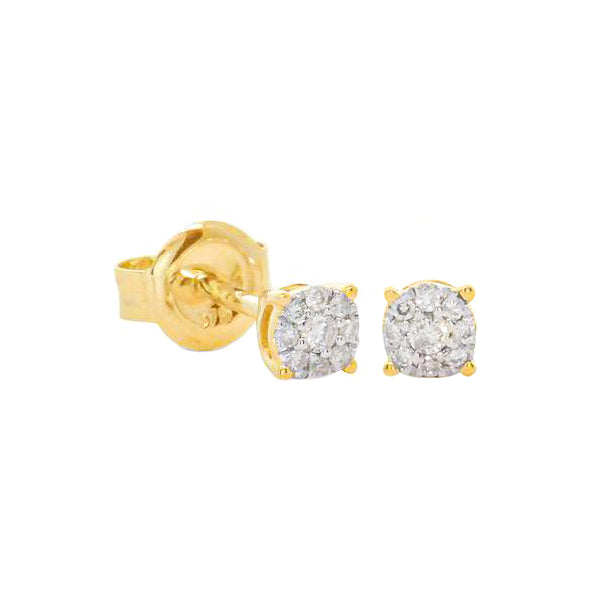 9ct Yellow Gold Mini Diamond Galaxy Studs-Earrings-Walker & Hall