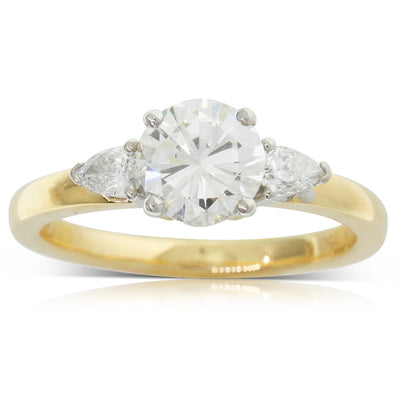 18ct Yellow & White Gold Diamond Ring-Ring-Walker & Hall