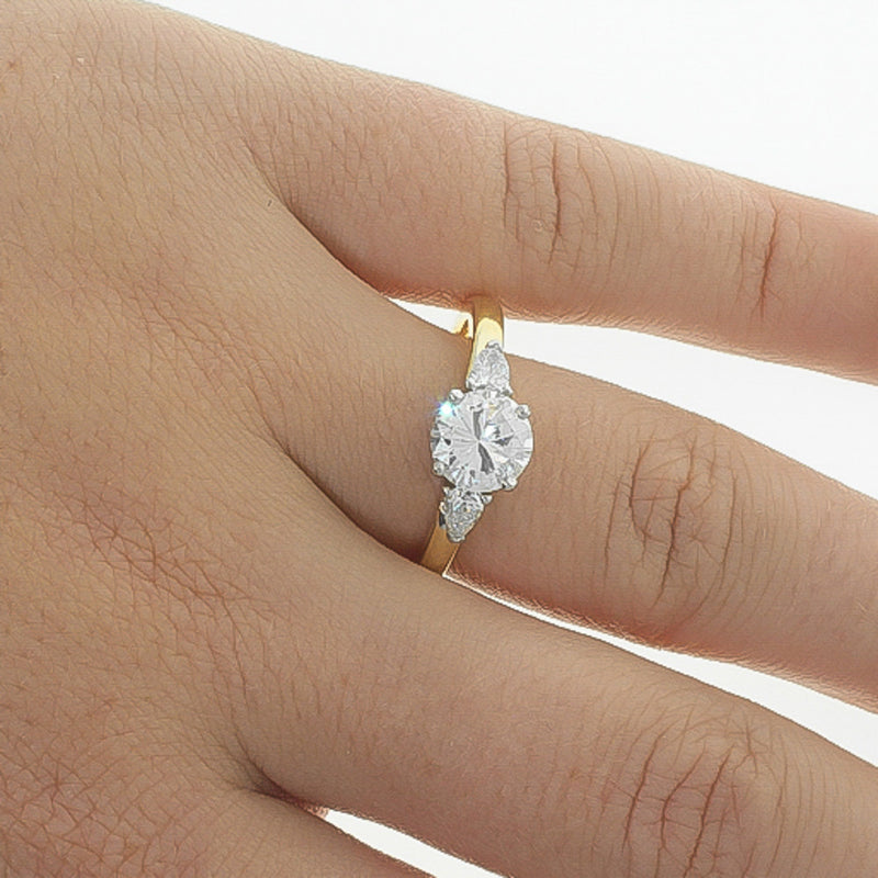 18ct Yellow & White Gold Diamond Ring-Ring-Walker & Hall