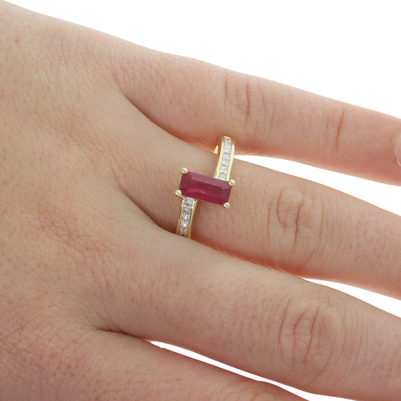18ct Yellow Gold Ruby & Diamond Ring-Ring-Walker & Hall