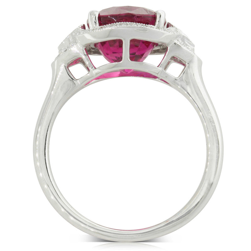 18ct White Gold Tourmaline & Diamond Ring-Ring-Walker & Hall