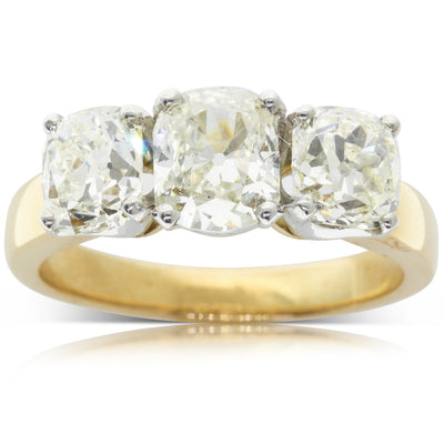 18ct Yellow Gold Diamond Three Stone Ring-Ring-Walker & Hall