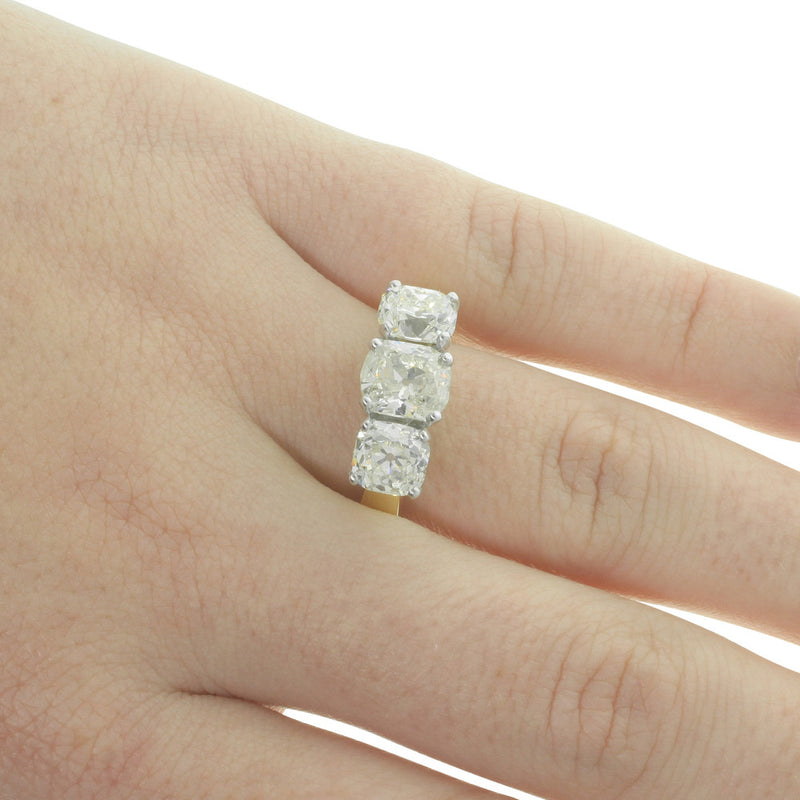 18ct Yellow Gold Diamond Three Stone Ring-Ring-Walker & Hall