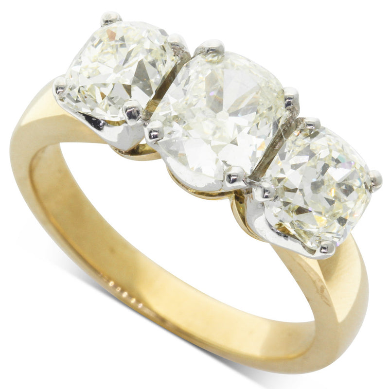18ct Yellow Gold Diamond Three Stone Ring-Ring-Walker & Hall