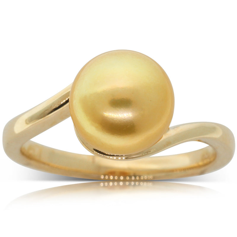 18ct Yellow Gold Cultured South Sea Pearl Ring-Ring-Walker & Hall