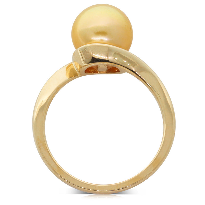 18ct Yellow Gold Cultured South Sea Pearl Ring-Ring-Walker & Hall