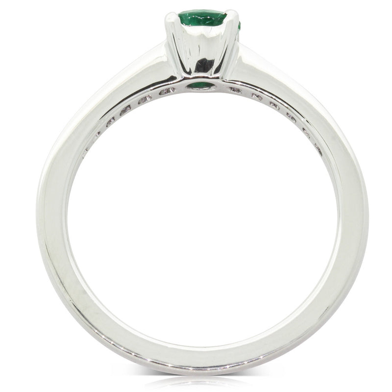 Platinum Emerald & Diamond Ring-Ring-Walker & Hall