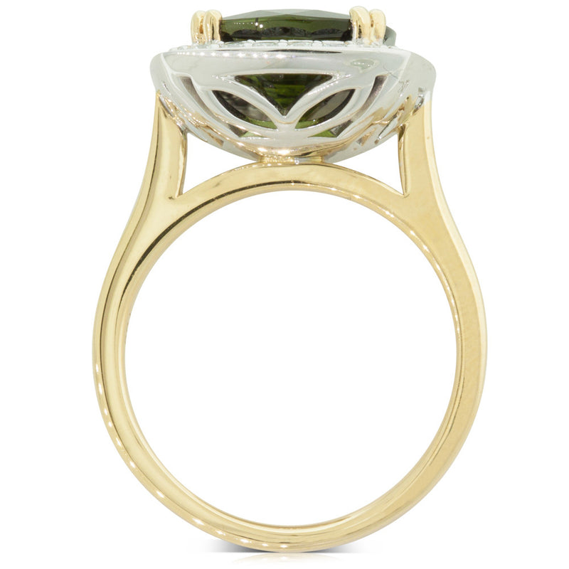 18ct Yellow & White Gold Tourmaline & Diamond Dress Ring-Ring-Walker & Hall